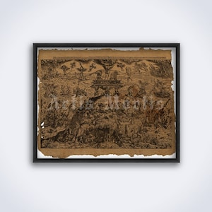 Karte der Hölle – Allegorische Darstellung der Hölle Mittelalter, Inferno, dunkler Kunstdruck, Poster (DIGITALER DOWNLOAD)