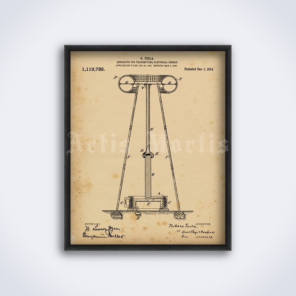 Nikola Tesla Vintage Patent Print - Wireless Electrical Energy Transmitter,  Wardenclyffe Tower, Tesla Coil Decor, Poster (DIGITAL DOWNLOAD) - Etsy, image size:1000x1000