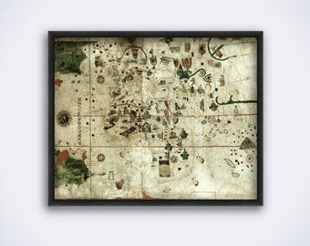 中世の東西地図：1925年の世界地図（デジタルダウンロード） - Etsy 日本