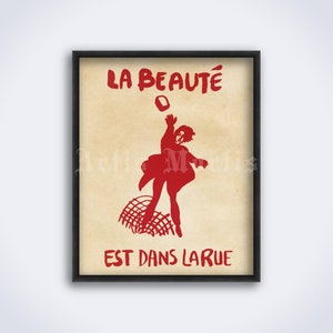 "Beauty Is in the Street - ""Beauty Is in the Street"" - La beauté est dans la rue Poster, Mai 68 Aufstand in Paris, Geschichte des Aufstands, Vintage Kunstdruck (DIGITAL DOWNLOAD)"