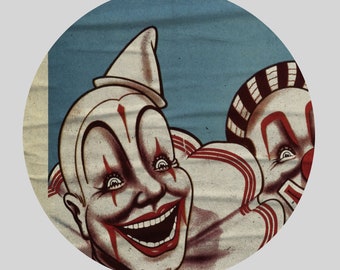 Clyde Bros Circus, Weird Clowns Poster, Vintage Oddities, Freak