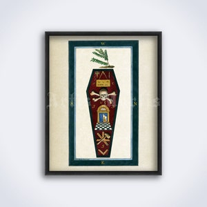 Tablero de enseñanza masónico, arte vintage de la masonería, tablero de calco, iniciación, impresión de logia masónica, póster (DESCARGA DIGITAL)
