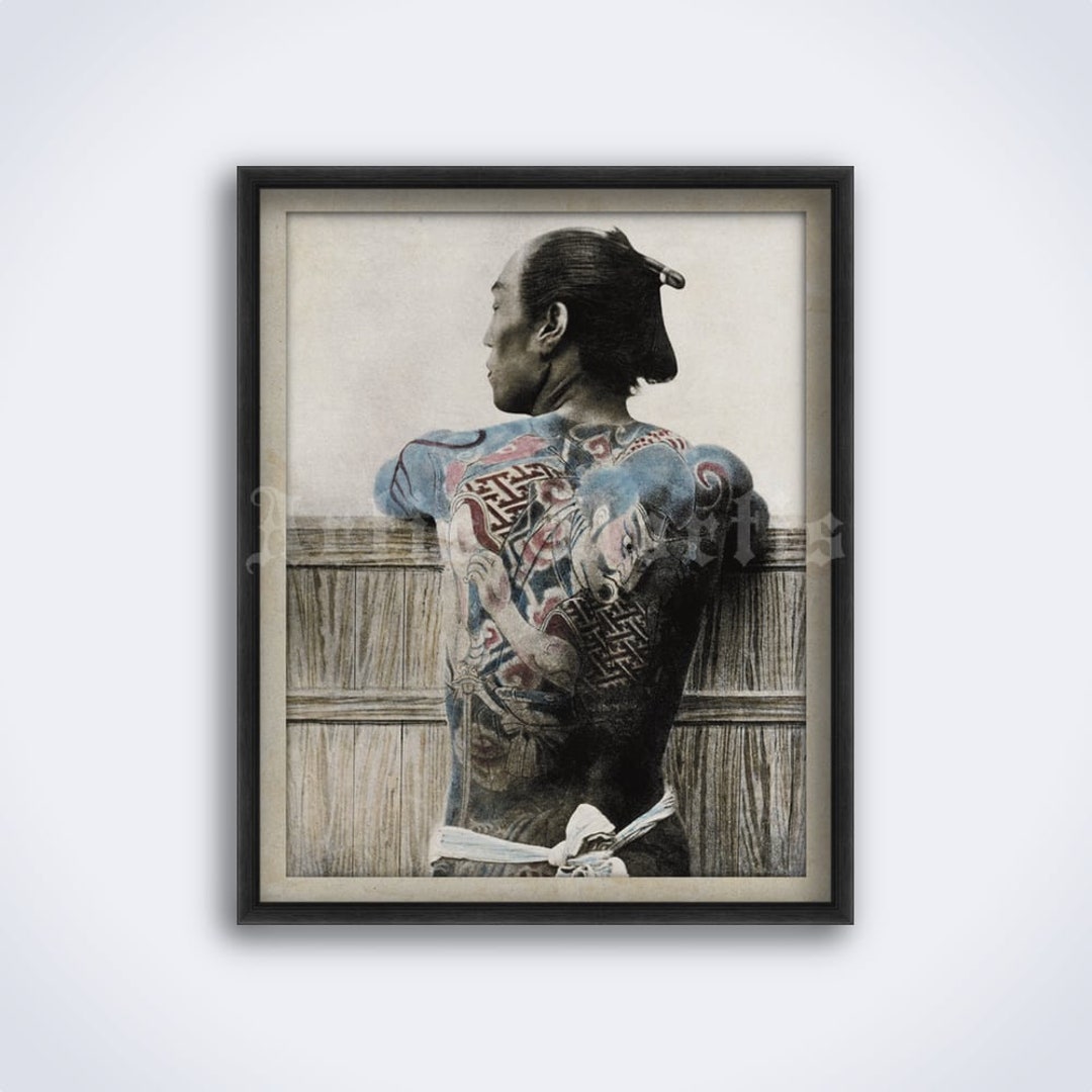 Tattooed Japanese Man Vintage Photo – Yakuza, Samurai