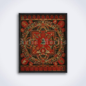 Mandala of Hevajra - vintage Tibetan art, Buddhism deity print, Tantra, Yoga, meditation, poster (DIGITAL DOWNLOAD)