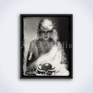 Dolores Adivino, niña gitana, bola de cristal, medio – foto vintage, impresión esotérica, póster (DESCARGA DIGITAL)