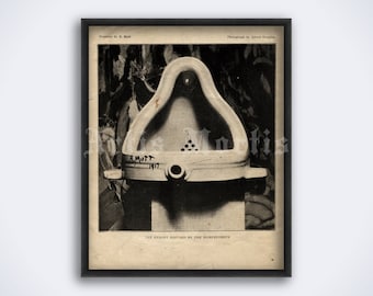 Marcel Duchamp Fountain sculpture - vintage 1917 photo, conceptual avant-garde poster, print (DIGITAL DOWNLOAD)
