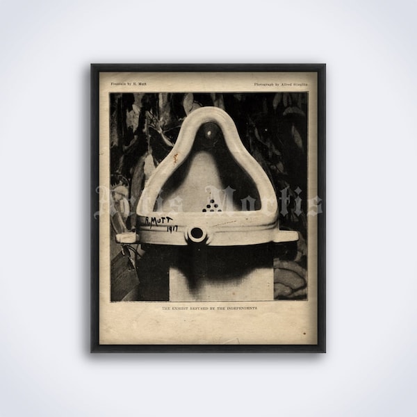 Marcel Duchamp Fountain sculpture - vintage 1917 photo, conceptual avant-garde poster, print (DIGITAL DOWNLOAD)