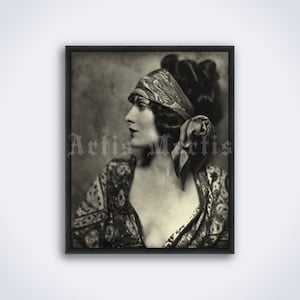 Mujer gitana, actriz de cine mudo Evelyn Brent foto vintage, chica boho, gitana, impresión retro de Hollywood, póster (DESCARGA DIGITAL)