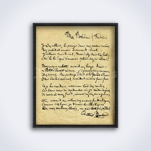 Arthur Rimbaud My Bohemia Fantasy poem manoscritto scritto a mano - decadente, poesia oscura, stampa d'arte letteraria gotica, poster (DIGITAL DOWNLOAD)
