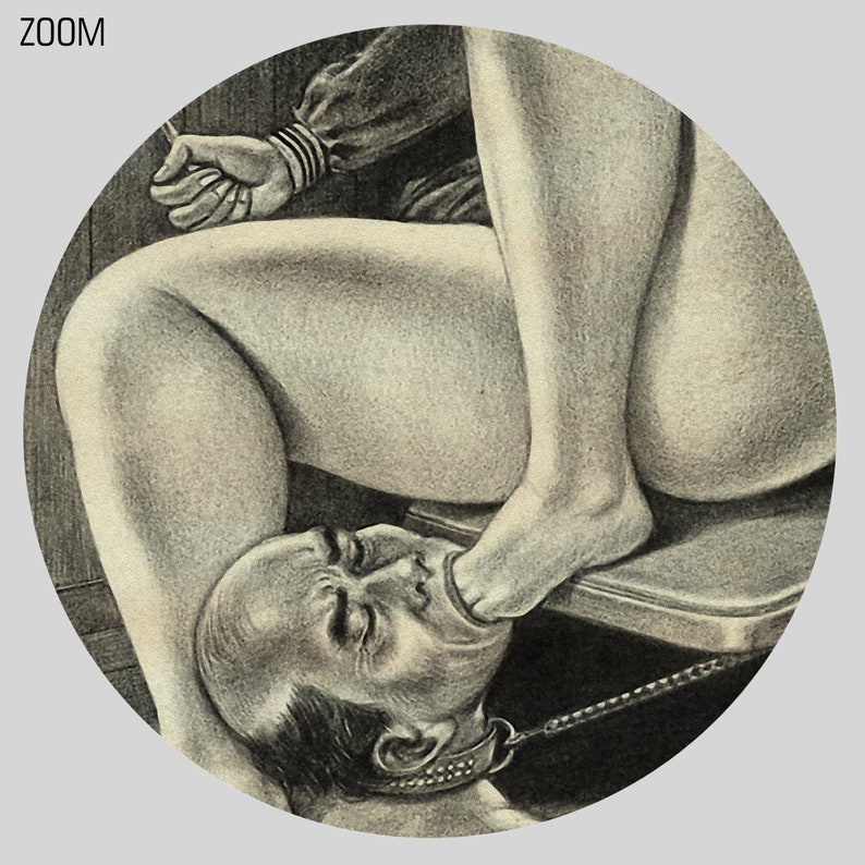 Foot fetish lesson  Vintage Japanese Femdom art BDSM adult image 4