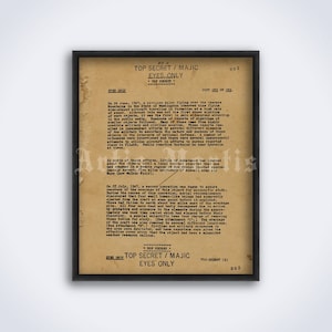 Top Secret UFO document - Eisenhower briefing - vintage ufology print, poster (DIGITAL DOWNLOAD)