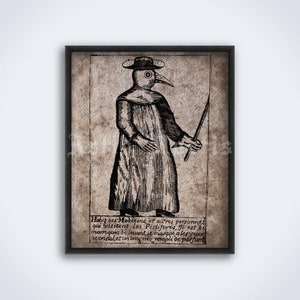 Plague Doctor medieval woodcut, black death print, gothic, dark art poster (DIGITAL DOWNLOAD)