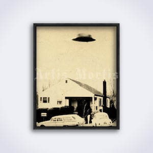Zanesville Fliegende Untertasse UFO Foto, Blaues Buchprojekt - Vintage Ufologie Druck, Poster (DIGITALER DOWNLOAD)