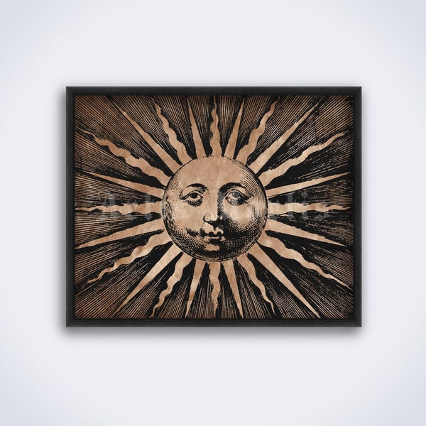Celestial Sun Face engraving, glory symbol, astrology, medieval astronomy, ancient cosmogony print, poster (DIGITAL DOWNLOAD)