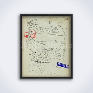 Página de archivos del incidente de Dyatlov Pass con mapa de Dead Mountain - URSS, ovni, conspiración, misterio soviético, impresión vintage, póster (DESCARGA DIGITAL)