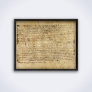 Magna Carta Libertatum 1215 medieval manuscript, Great Charter of Freedoms historical document, vintage art print, poster (DIGITAL DOWNLOAD)