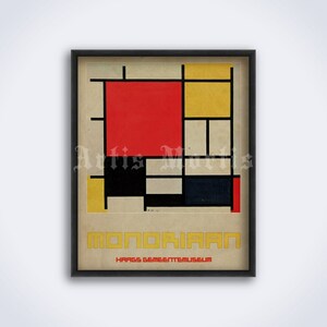Piet Mondrian – vintage abstract art exhibition poster, print (DIGITAL DOWNLOAD)