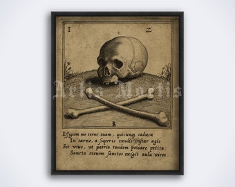 Skull and Candles Memento Mori Medieval Death Art Print | Etsy