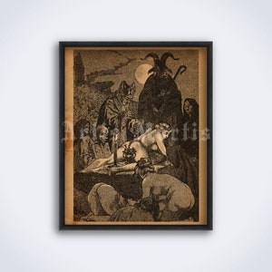 Black Mass ritual, witchcraft, black magic - 1862 Martin Van Maele art, print, poster (DIGITAL DOWNLOAD)