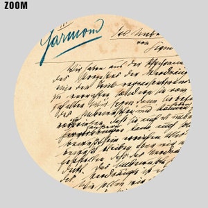 May include: A close-up of a handwritten letter with black ink on aged paper. The letter is written in German and includes the words "Garmond" and "Make".