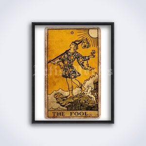The Fool – Tarot Card Print, Major Arcana, Greater Arcana, Wahrsagerei, mystisches Symbol, Vintage KunstPoster (DIGITAL DOWNLOAD)