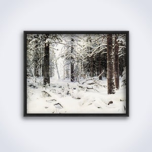 Winter - schilderij door Ivan Shishkin, landschap, bos, bos, sneeuw, bomen, Siberië, Nord, art print, poster (DIGITAL DOWNLOAD)