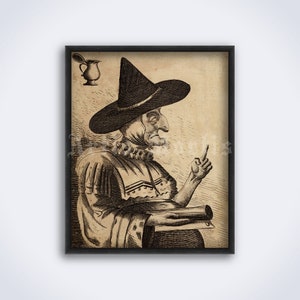 Mother Shipton portrait, famous witch, prophetess, fortune teller, witchcraft, magic, medieval art, print, poster (DIGITAL DOWNLOAD)