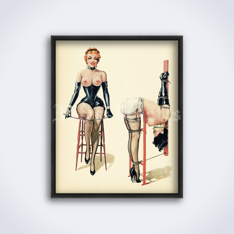 Sweet Gwendoline watercolour illustration #3 – fetish, erotic, BDSM art, adult print, mature poster (DIGITAL DOWNLOAD) 