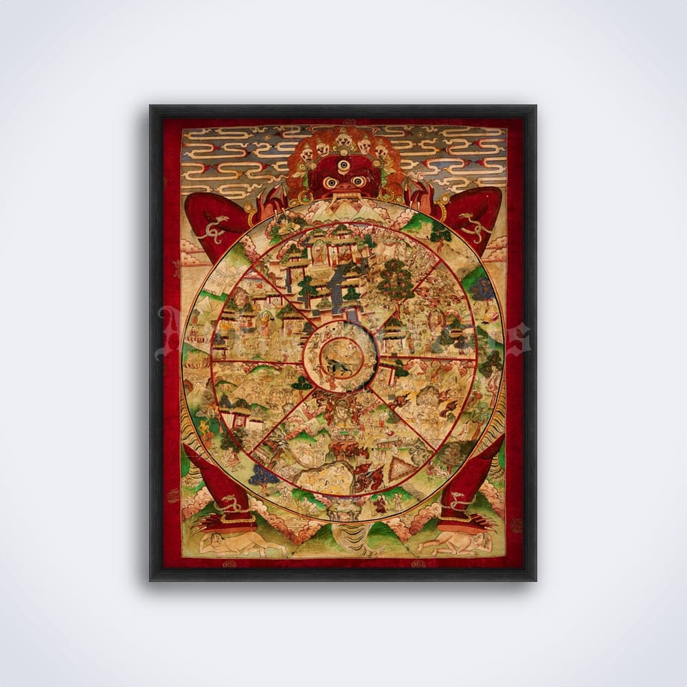 Yama Tapestry, Chinese Demon Vertical Art Print, Fantasy Decor