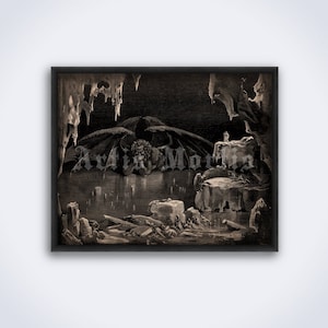 Lucifer illustration for Dante Devine Comedy, art by Gustave Dore, vintage print, poster (DIGITAL DOWNLOAD)