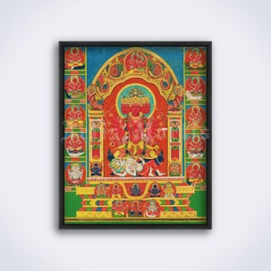 Tripurasundari, goddess Parvati - Hindu art, Hinduism, Tantra, Shiva, Devi, Indian decor, vintage print, poster (DIGITAL DOWNLOAD)