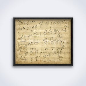 Ludwig van Beethoven - Impresión de partitura manuscrita original de Moonlight Sonata, póster (DESCARGA DIGITAL)