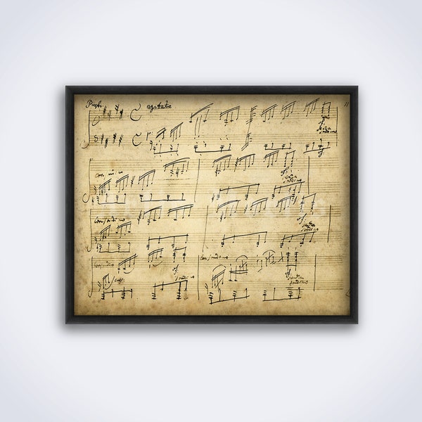 Ludwig van Beethoven - Moonlight Sonata original handwritten score print, poster (DIGITAL DOWNLOAD)