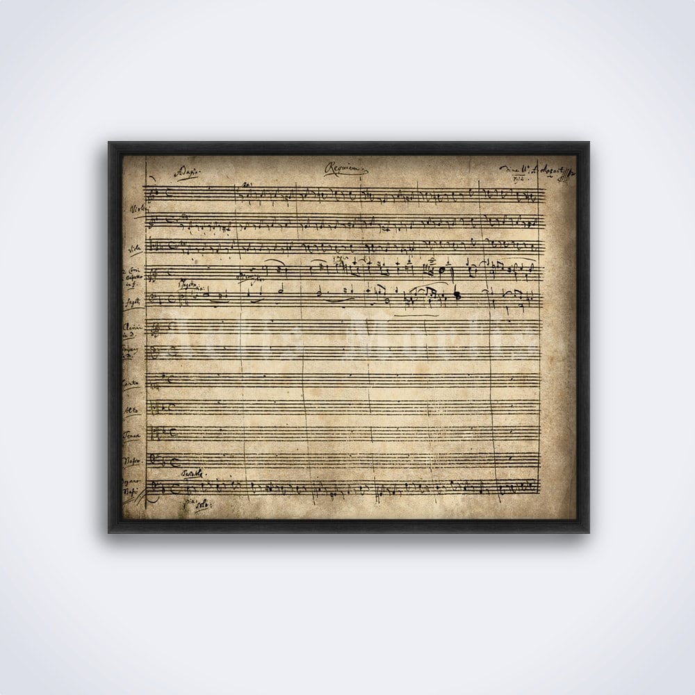 Wolfgang Amadeus Mozart Requiem original handwritten score print, poster (DIGITAL DOWNLOAD)