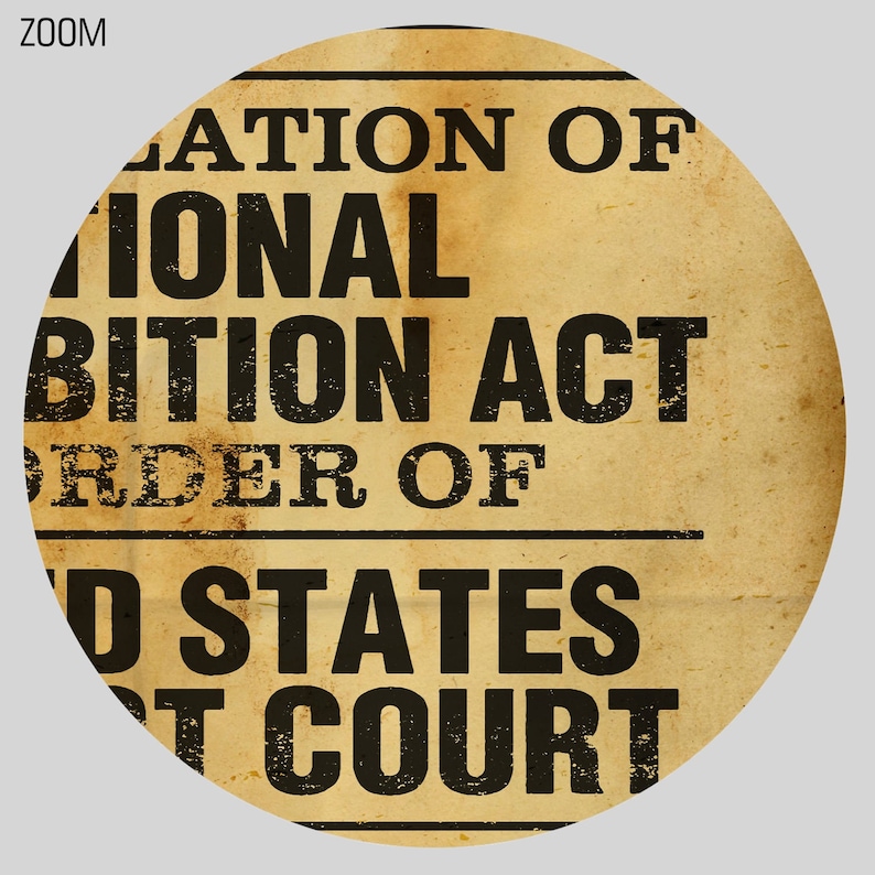 Prohibition Lettering Prohibition Act Violation - Closed Sign – Vintage Bar Print, Bootlegger ...