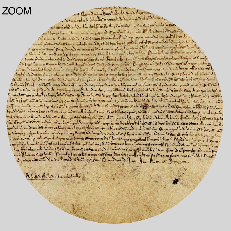 Magna Carta Libertatum 1215 Medieval Manuscript, Great Charter of