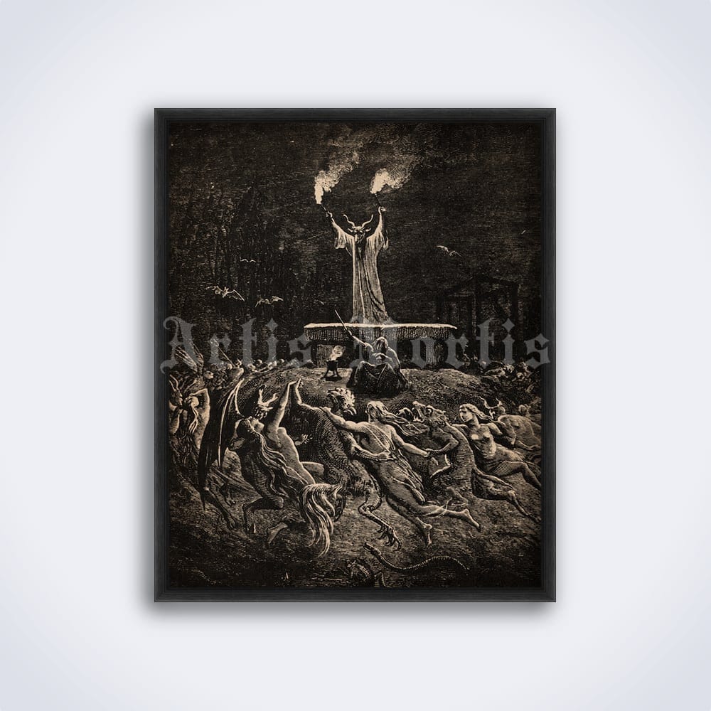 Gustave Dore Witchcraft Print: Dance of Sabbath Black Magic