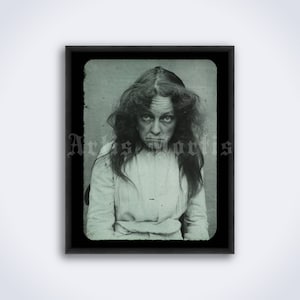 Lunatic woman – vintage psychiatry educational photo, mental hospital, hysteria, insanity, vintage print, poster (DIGITAL DOWNLOAD)