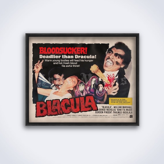 Blacula – 1972 Horror, Grindhouse, Exploitation Film, Vampire Art