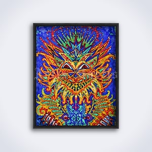 Kaleidoscope style Cat by Louis Wain – weird, psychedelic, strange art, vintage print, poster (DIGITAL DOWNLOAD)