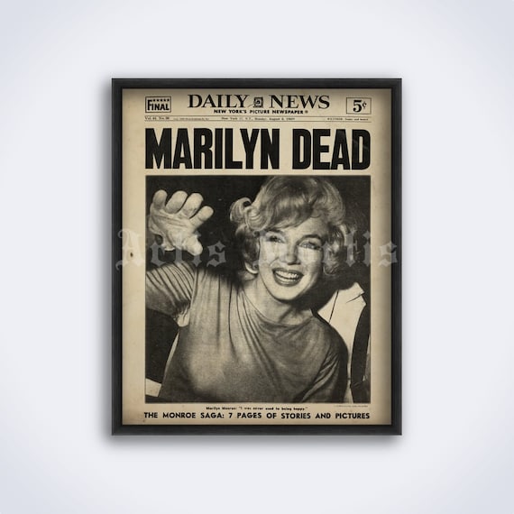 【未開封】Marilyn Is Dead - Appearance～ Marilyn Dead – Newspaper Cover, Marilyn Monroe Photo, Hollywood