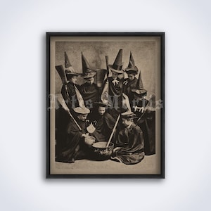 Witches cooking – vintage Halloween photo, print, poster (DIGITAL DOWNLOAD)