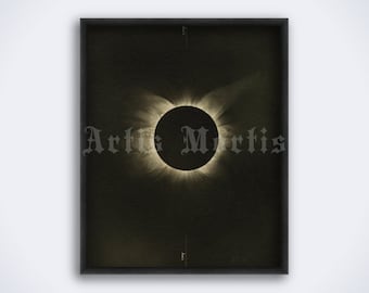 Total Eclipse Vintage Photo: Antique Astronomy Art Print (Digital Download)