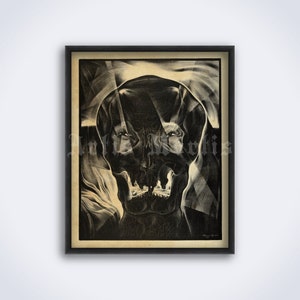 Surreal creature, skull, death - dark art by Alberto Martini. Monster, weird, strange, horror, vintage print, poster (DIGITAL DOWNLOAD)
