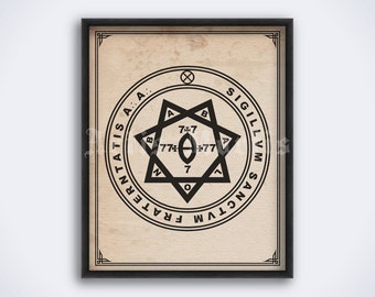 Aleister Crowley A.A. Argentum Astrum, Babalon Sigil poster, magick, occult print (DIGITAL DOWNLOAD)