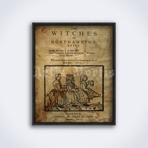 Northamptonshire witch trial, Witches on the pig, medieval print, poster (DIGITAL DOWNLOAD)
