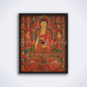 Buddha Shakyamuni - antique Tibetan art, Siddhattha, Gautama Buddha, Buddhism print, Tantra, Yoga, meditation, poster (DIGITAL DOWNLOAD)