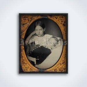 Victorian postmortem ambrotype photo – dead, death, funeral, gothic, dark art, vintage print, poster (DIGITAL DOWNLOAD)