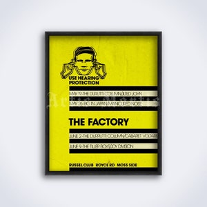 The Factory Records Fac51 vintage 1970s concert poster - Use Hearing Protection, rock music art, vintage print (DIGITAL DOWNLOAD)