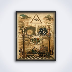 The Eye of Providence - Freemasonry art, Eye in the Pyramid, Great Seal, masonic symbol, occult print, illuminati poster (DIGITAL DOWNLOAD)